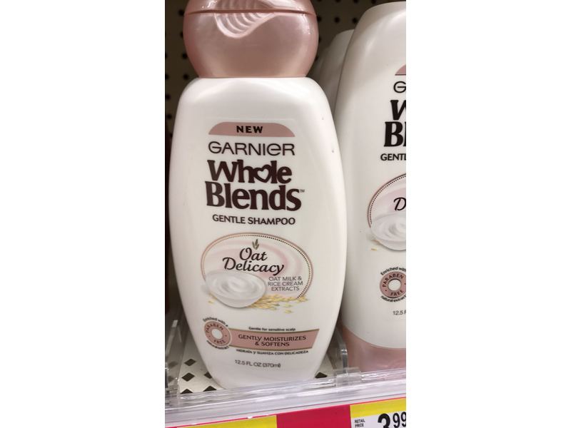 Garnier Whole Blends Gentle Shampoo Oat Delicacy, For Sensitive Scalp, 12.5 fl. oz.