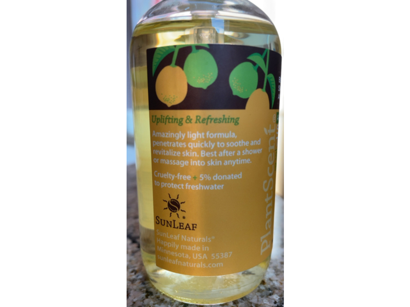 Sunleaf Naturals Plantscent Aroma+ Skin Therapy Soothing Body Oil, Bergamot Sweet Orange Amyris, 4 fl oz/115mL
