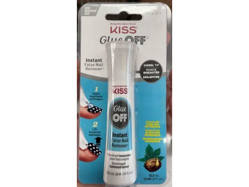 Kiss Glue Off Instant False Nail Remover, 0.45 fl oz/13.5 mL, Pack Of 2