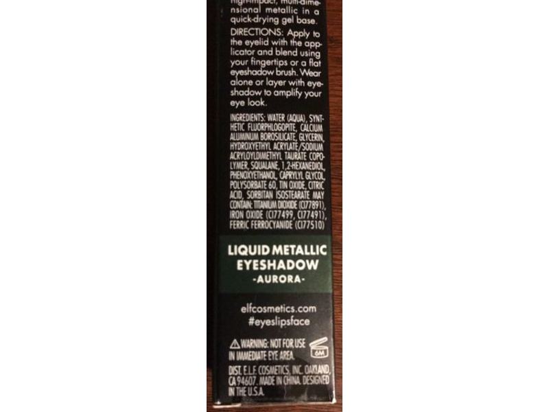 E.l.f. Cosmetics Liquid Metallic Eyeshadow, Aurora, 0.1 fl oz/3 g