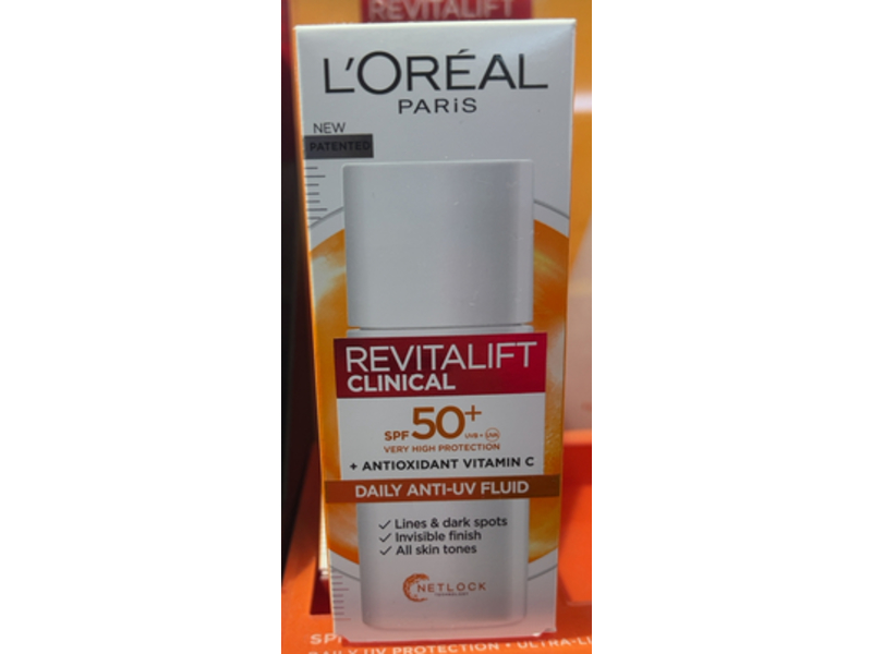 L'oreal Paris Revitalift Clinical Daily Anti - UV Fluid, SPF 50+, + Antioxidant Vitamin C, 50 mL