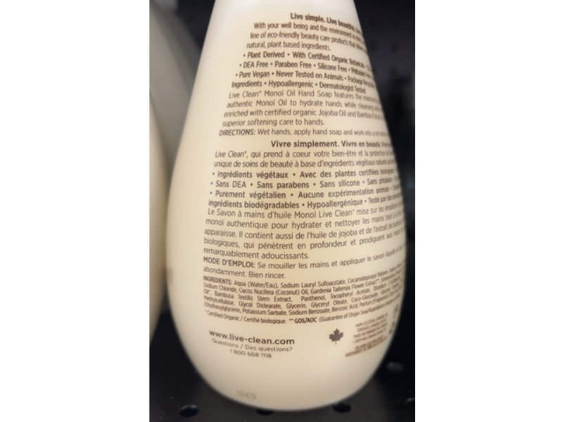 Live Clean Liquid Hand Soap, Monoi Oil, 17 fl oz/500 mL