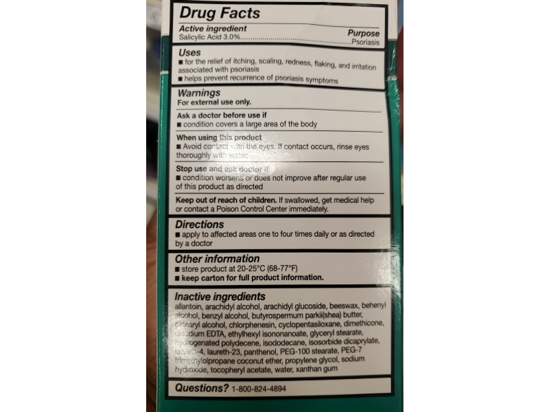 Nizoral Psoriasis Relief Cream, Salicylic Acid 3%, 4 oz/113 g