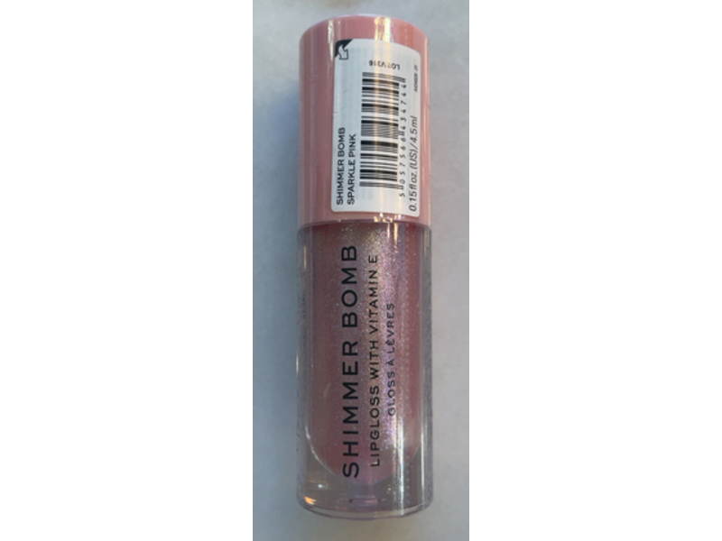 Revolution Shimmer Bomb Lip Gloss, Sparkle Pink, 0.15 fl oz/4.5 mL