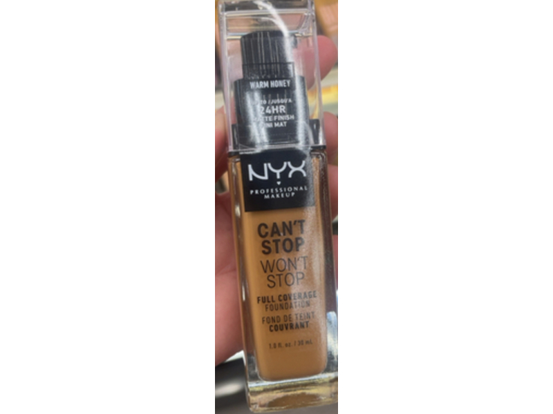 Nyx Professional Makeup Can't Stop Won't Stop Foundation, Warm Honey, 1.0 fl oz/30 mL