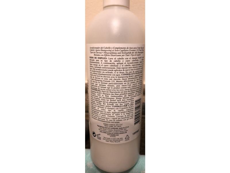 Kiehls Hair Conditioner And Grooming Aid, Formula 133, 16.9 fl oz/500 mL