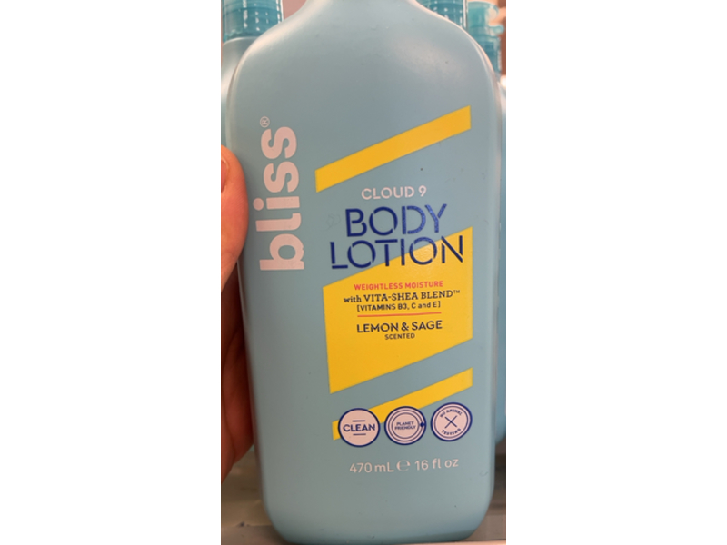 Bliss Cloud 9 Body Lotion, Lemon & Sage, 16 fl oz/470 mL, Pack Of 3