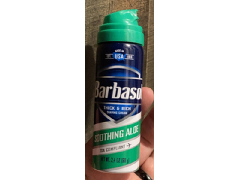 Barbasol Thick & Rich Shaving Cream, Soothing Aloe, 2.4 oz/68 g