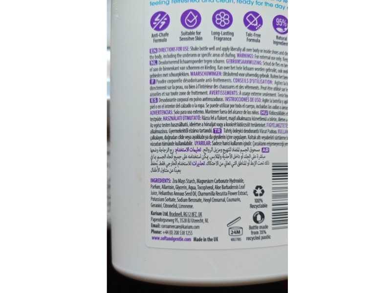 Soft & Gentle Anti-Chafe Deodorising Body Powder, Cotton Touch, 8.8 oz/250 g