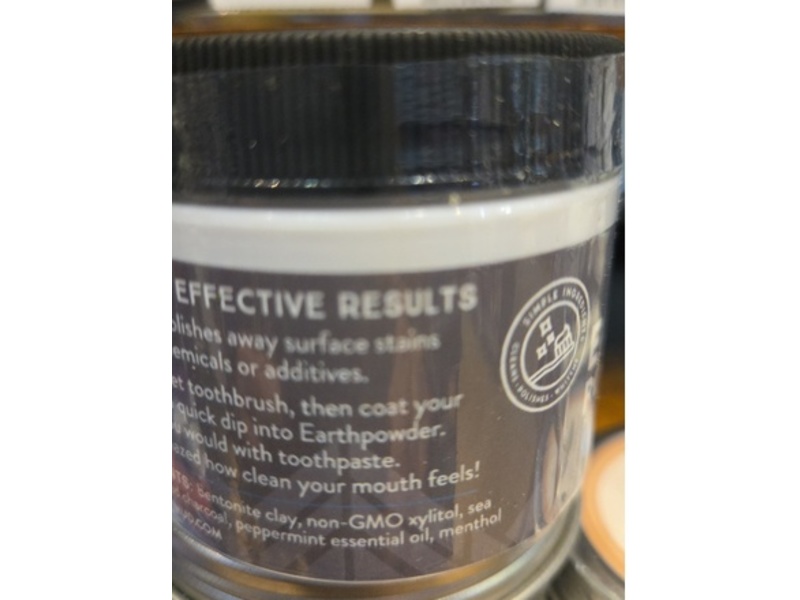 Redmond Earth Powder Mineral Toothpowder, Peppermint With Activated Charcoal, 1.8 oz/51 g