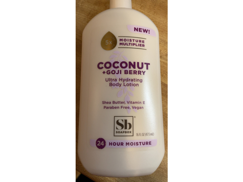 Soapbox Ultra Hydrating Body Lotion, Coconut + Goji Berry, 16 fl oz/473 mL