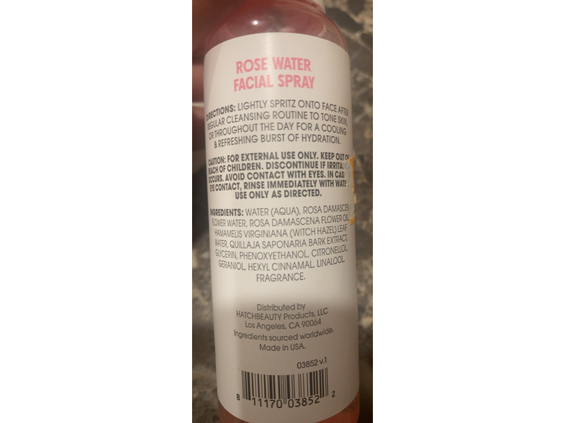 Hatch Beauty Hydrate & Refresh Facial Spray, Rose Water, 4 fl oz/118 mL