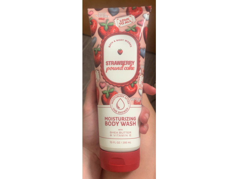 Bath & Body Works Moisturizing Body Wash, Strawberry Pound Cake, Shea Butter + Vitamin E, 10 fl oz/295 mL