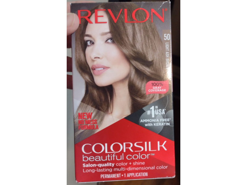 Revlon Colorsilk Beautiful Hair Color, 50 Light Ash Brown, 1 Count