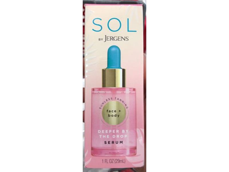 SOL by Jergens Sunless Tanning Face + Body Serum, Deeper By The Drop, 1 fl oz/29 mL