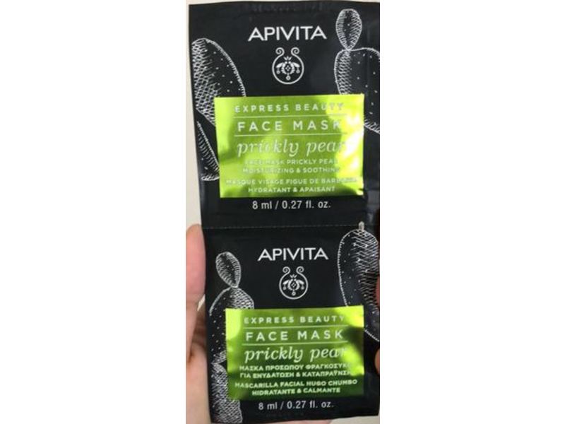 Apivita Express Beauty Face Mask, Prickly Pear, 0.27 fl oz/8 ml, 2 Count
