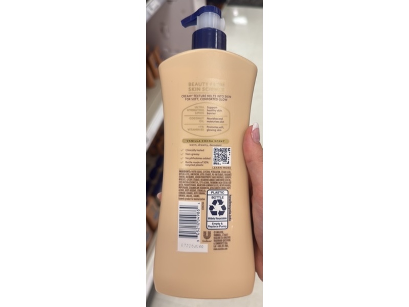 Vaseline Comfort Body Lotion, Vanilla Cocoa Scent, 20.3 fl oz/600 mL