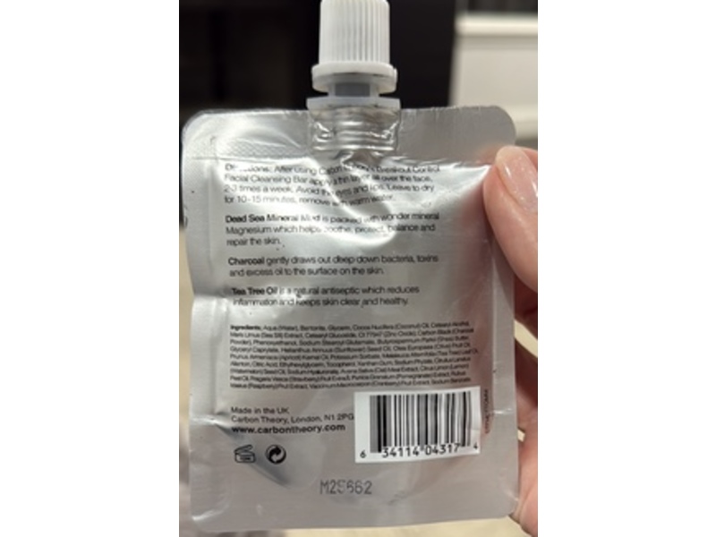 Carbon Theory Breakout Control Facial Wet Mask, Charcoal, Tea Tree OIl & Mineral Mud, 1.69 fl oz/50 mL, 10 Count