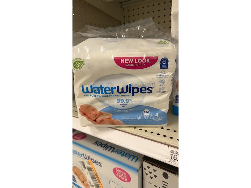 Waterwipes Baby Wipes, 240 Count, Pack Of 4
