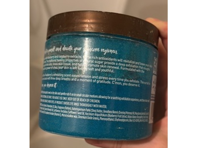 Equate Sour Blue Raspberry Shea Sugar Scrub, Blueberry & Raspberry Extracts, 18 oz/510 g