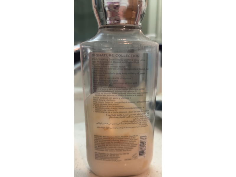 Bath And Body Works Fresh Sparkling Body Lotion, Snow, 8 fl oz/236 mL