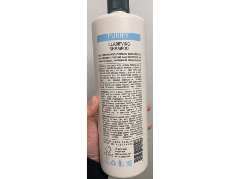 Natural Look Purify Clarifying Shampoo, 33.8 fl oz/1 L