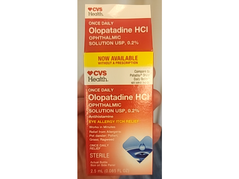 CVS Health Sterile Olopatadine Hcl Itch Relief Solution, 0.085 fl oz/2.5 mL