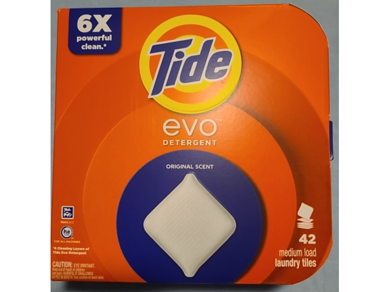 Tide Evo Laundry Detergent Tiles, Original Scent, 42 Count