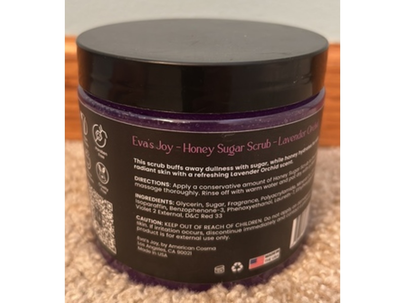 Eva’s Joy Honey Sugar Scrub, Lavender Orchid, 16 oz