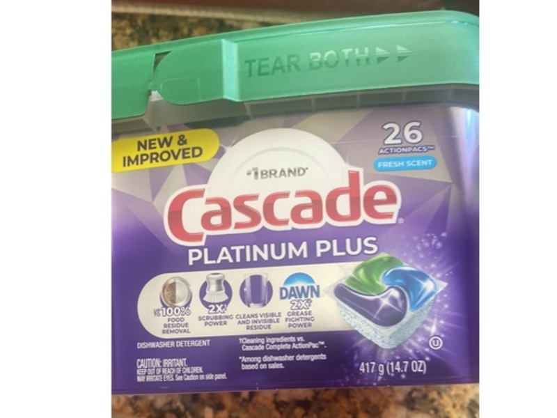 Cascade Platinum Plus Dishwasher Detergent, Fresh, 26 Pacs, 14.7 oz/417 g
