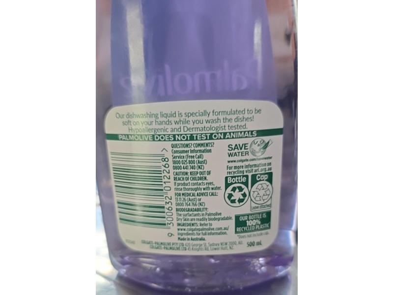 Palmolive Dishwashing Liquid, Dry Skin, 500 mL