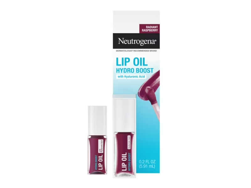 Neutrogena Hydro Boost Tinted Lip Oil, Radiant Raspberry, 0.2 fl oz/5.91 mL