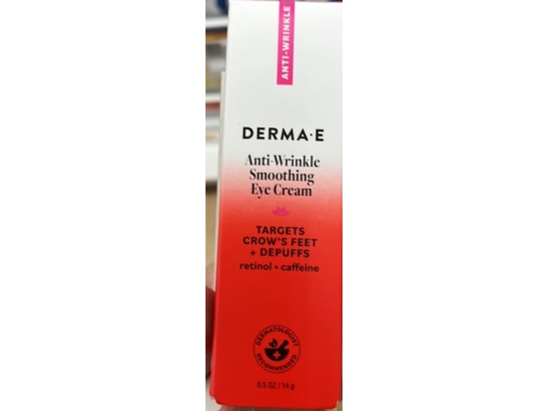 Derma E Anti-Wrinkle Smoothing Eye Cream, Retinol & Caffeine, 0.5 oz/14 g