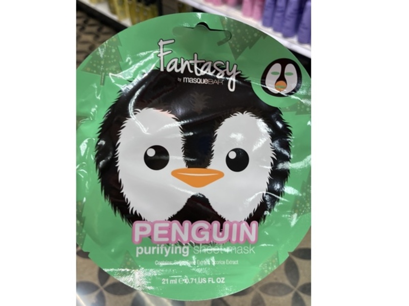 Fantasy By Masque Bar Purifying Sheet Mask, Penguin, 0.71 fl oz/21 mL
