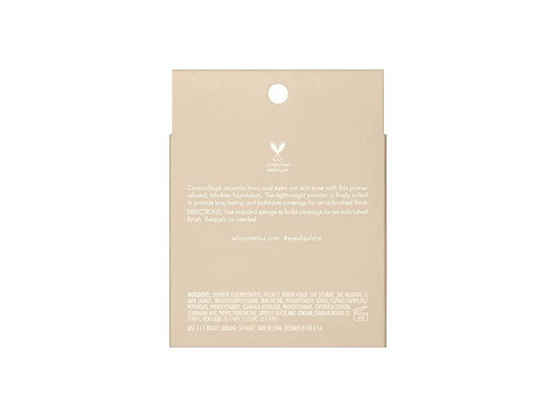 e.l.f. Camo Powder Foundation, Lightweight, Primer-Infused Buildable & Long-Lasting Medium-to-Full Coverage Foundation, Fair 120 N