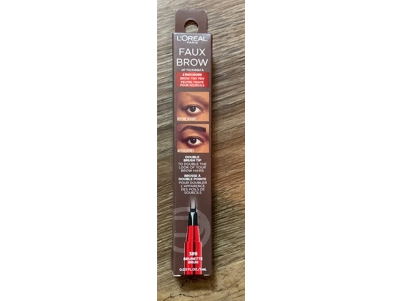 L'Oreal Paris Faux Brow Tint Pen, 389 Brunette Brun, 0.03 fl oz/1 mL
