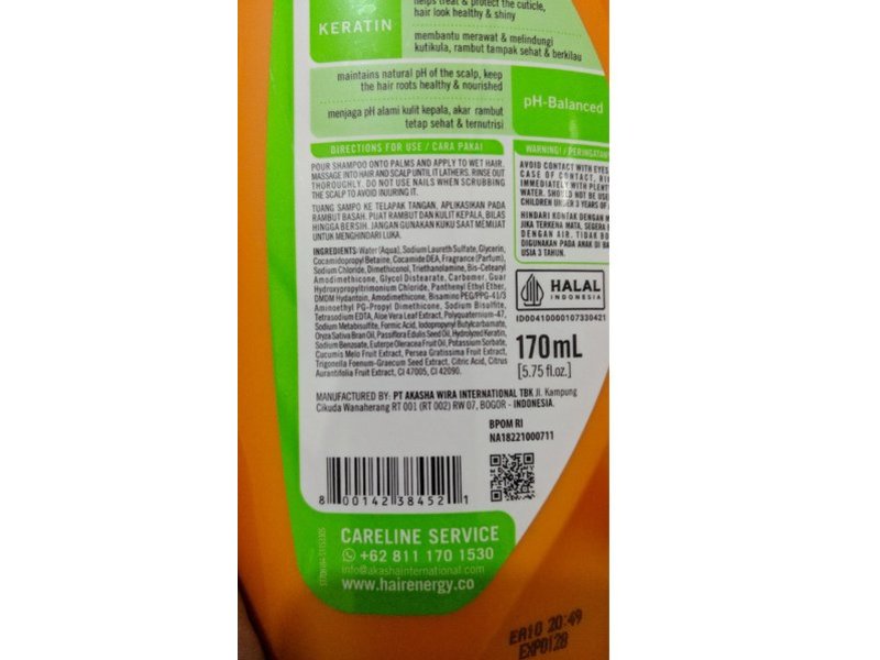 Hair Energy Fiber Therapy Conditioning Shampoo, 170 mL