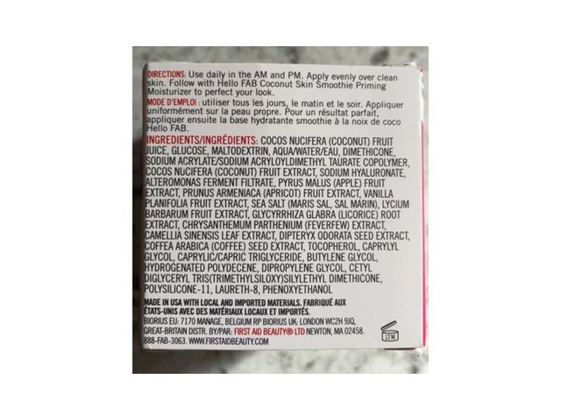 First Aid Beauty Hello Fab Coconut Water Cream, 1.7 fl oz/50 mL