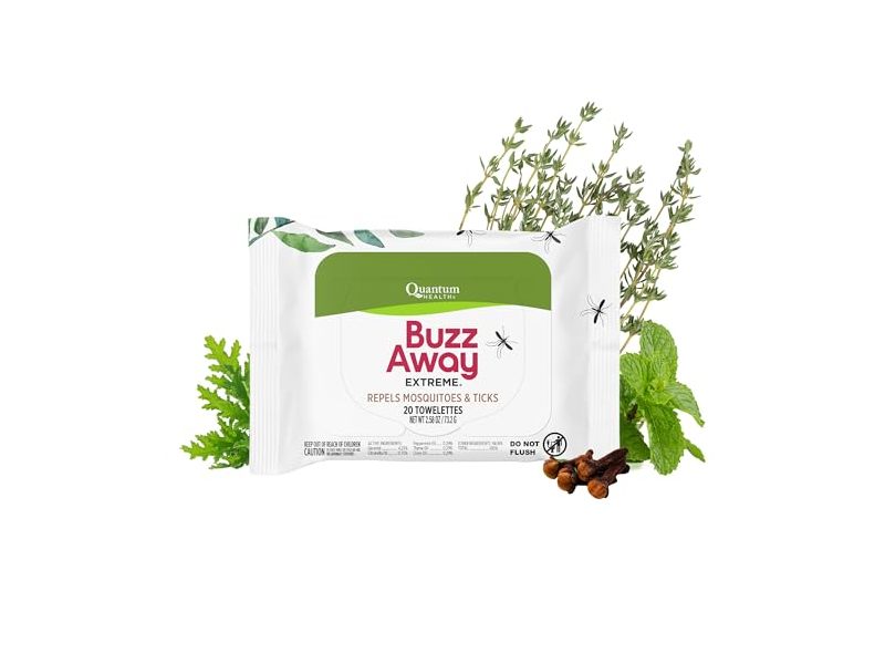 Quantum Buzz Away Extreme Towelettes, 2.58 oz/73.2 g, 20 Count