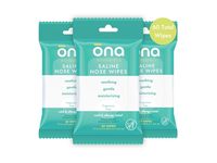 Ona Renewals Saline Nose Wipes, Fragrance Free, 20 Count, Pack Of 3 - thumbnail 1