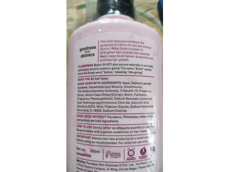 Palm Hair Fall Control Shampoo, Onion & Biotin, 8.45 fl oz/250 mL