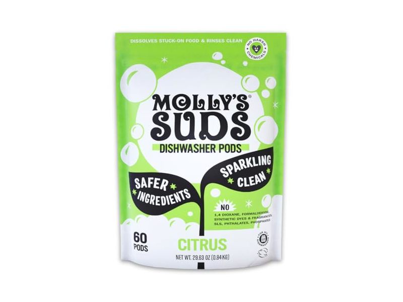 Molly's Suds Dishwasher Pods, Citrus, 29.63 oz/0.84 kg, 60 Count