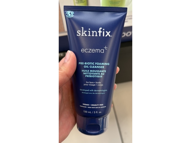 Skinfix Eczema+ Pre-Biotic Foaming Oil Cleanser for Face + Body, 5 fl oz/150 mL
