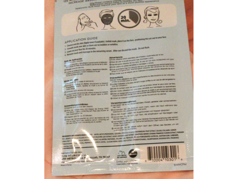 BioMiracle Hydrating Collagen Face Mask, Watermelon & Hyaloronic Acid, 20 g, 10 Count