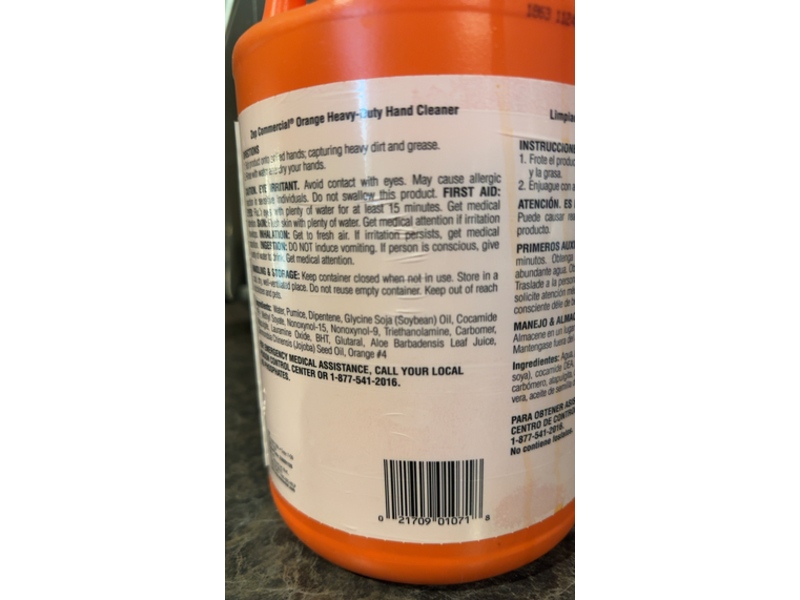 Zep Commercial Heavy Duty Hand Cleaner, Orange, 128 fl oz/3.78 L