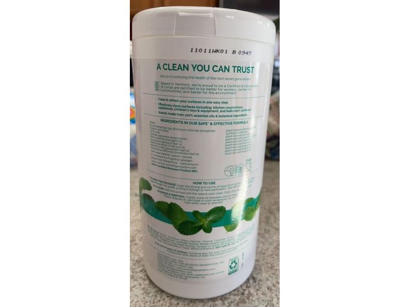 Seventh Generation Multi-Surface Wipes, Garden Mint, 70 Wipes