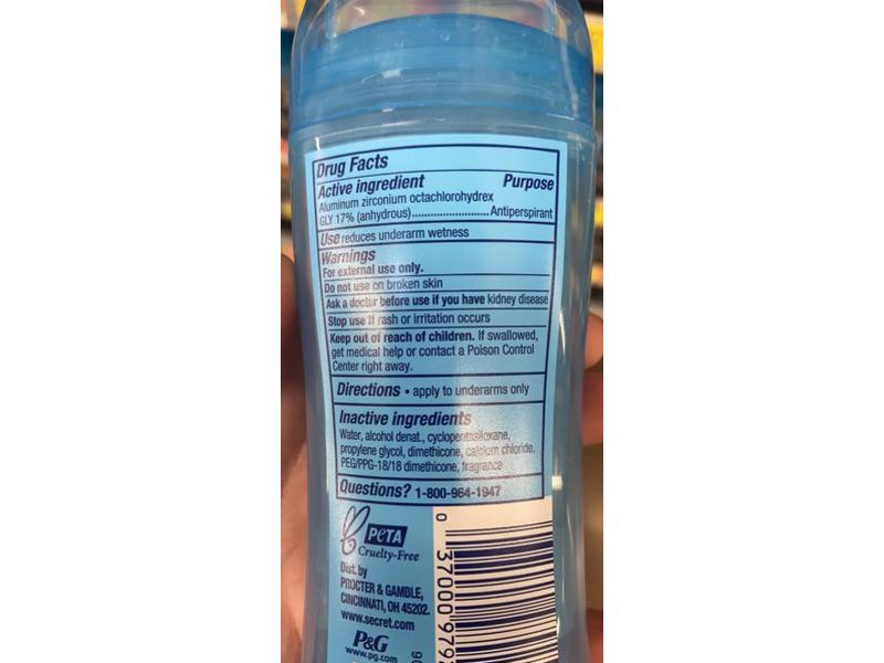 Secret Outlast Sweat & Oder Antiperspirant Deodorant, Unscented, 3.4 oz/96 g