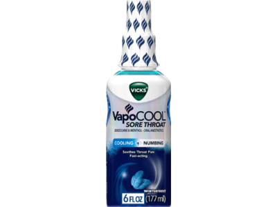 Vicks Vapocool Sore Throat Spray, Cooling + Numbing, 6 fl oz/177 mL
