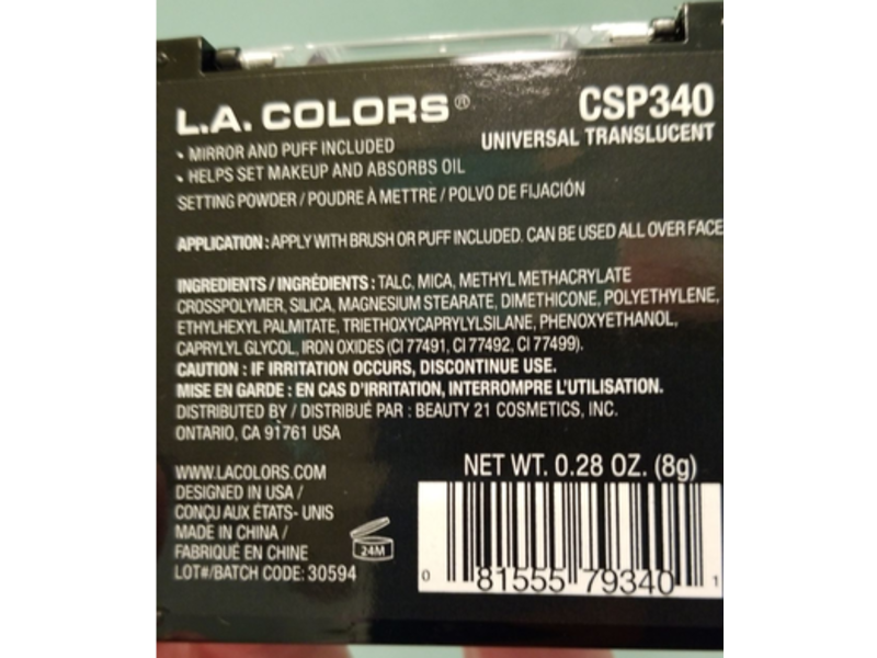 L.A. Colors Setting Powder, CSP340 Universal Translucent, 0.28 oz/8 g