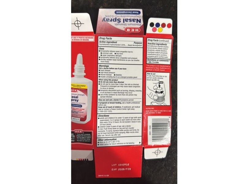 H-E-B Nasal Decogestant Nasal Spray, 1 fl oz/30 mL